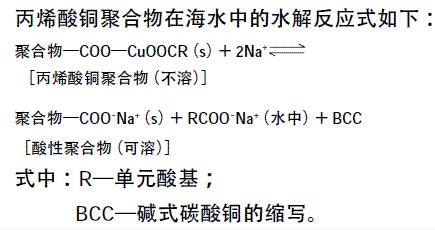 丙烯酸銅聚合物在海水中的水解反應(yīng)式